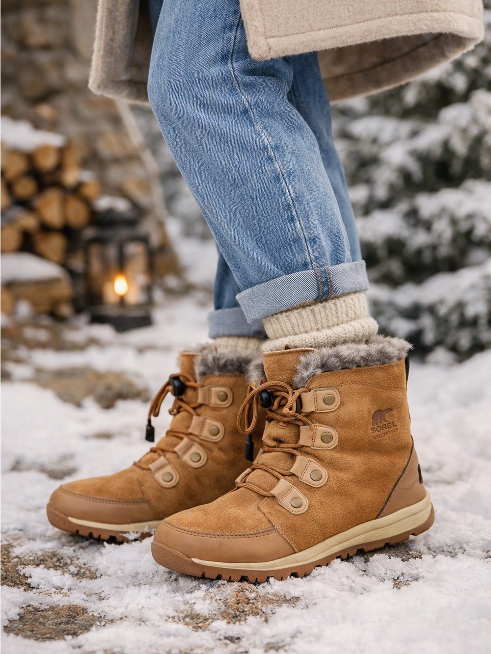 Sorel Explorer Brown Waterproof Boots Suede Women’s Size 6 NY2329 Winter Snow
